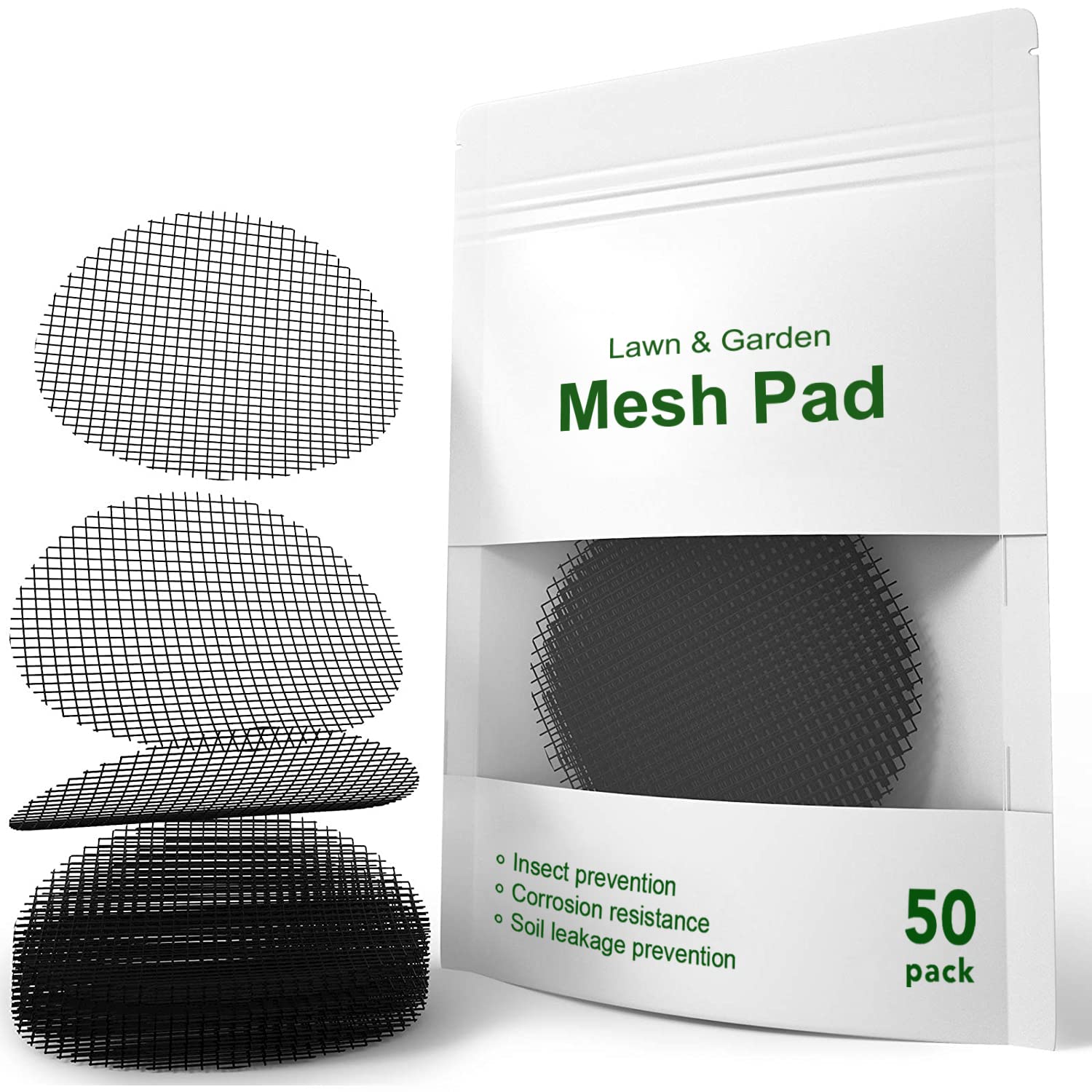 Le Tauci Flower Pot Hole Mesh Pad, 2' Rounds Drainage Hole, Prevent Soil Loss And Anti-Slip, Bonsai Bottom Grid Mat, Gardening