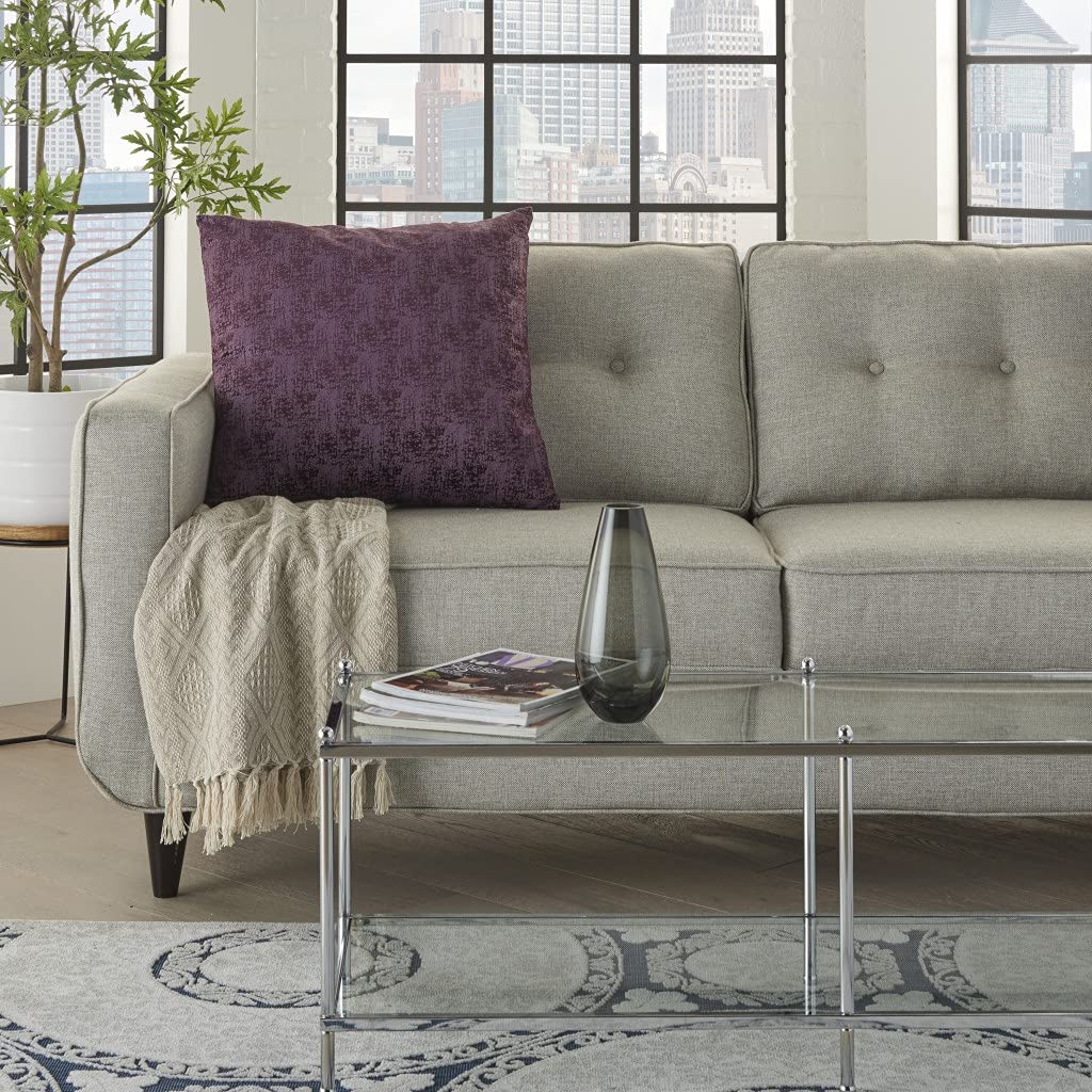 HomeRoots 100% Polyester Plum Distressed Gradient Throw Pillow