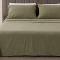 Great Bay Home Flannel Sheet Set Twin Size - Heathered Cotton Blend, Double-Brushed, Winter Bed Sheets - Ultra-Soft, Cozy, 3-Pie
