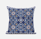 HomeRoots Muted Black Yellow 16â€ Blue Pink Paisley Zippered Suede Throw Pillow