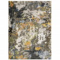 HomeRoots 508594 5 x 8 ft. Gray Gold Blue Orange Beige & Brown Abstract Power Loom Stain Resistant Rectangle Area Rug
