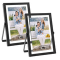 Golden State Art, Black 4x6 Frame for 3x5 Photo - Floating Frame for 3 x 5 or Smaller Photos - Metal Frame and Real Glass, Elega