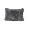 HomeRoots Kitchen Decorative Rectangular Sheepskin Pillow with Hidden Zipper Closure - 12' x 20' x 5', Gray