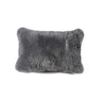 HomeRoots Kitchen Decorative Rectangular Sheepskin Pillow with Hidden Zipper Closure - 12' x 20' x 5', Gray