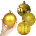 Gold 4.0' Large Christmas Balls - Christmas Tree Decoration Ornaments Shatterproof Hanging Balls for Birthday Halloween Holiday