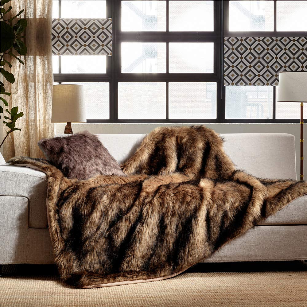 HORIMOTE HOME Faux Fur Blanket HBK-FFCM-BR-K King Size Brown 104"x90"