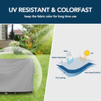 Easy-Going Round Patio Furniture Cover Waterproof Outdoor Dining Table And Chair Cover Anti-Uv Outside Sectional Sofa Set Covers (62'Dia X 28'H, Grey)