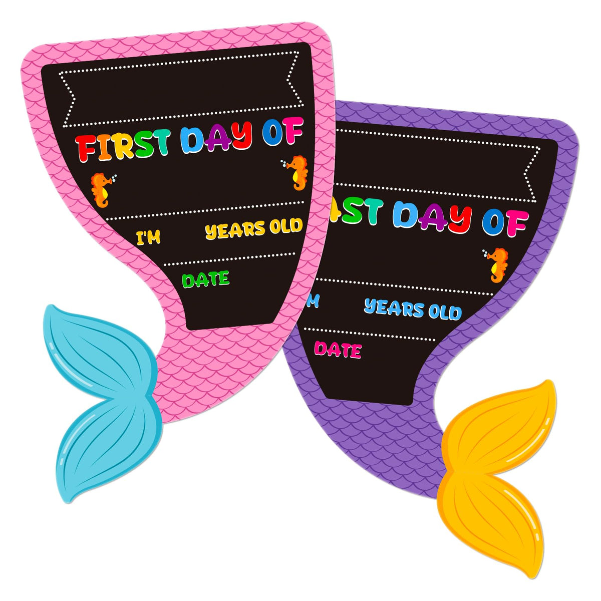 Waahome First And Last Day Of School Chalkboard 9.3'X13.8' Mermaid First Day Of School Sign Back To School Sign Supplies My 1S