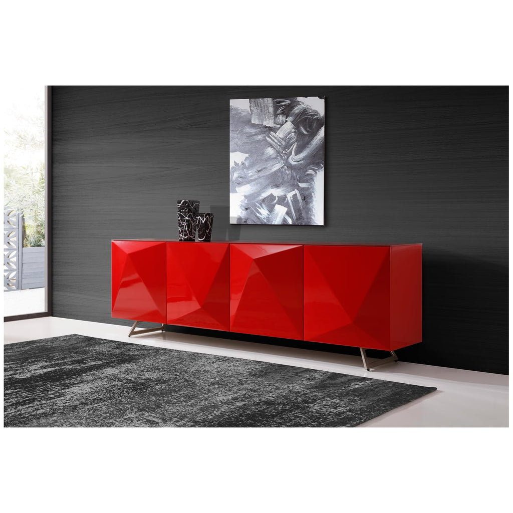 HomeRoots 94 X 18 X 29 Red Metal Buffet
