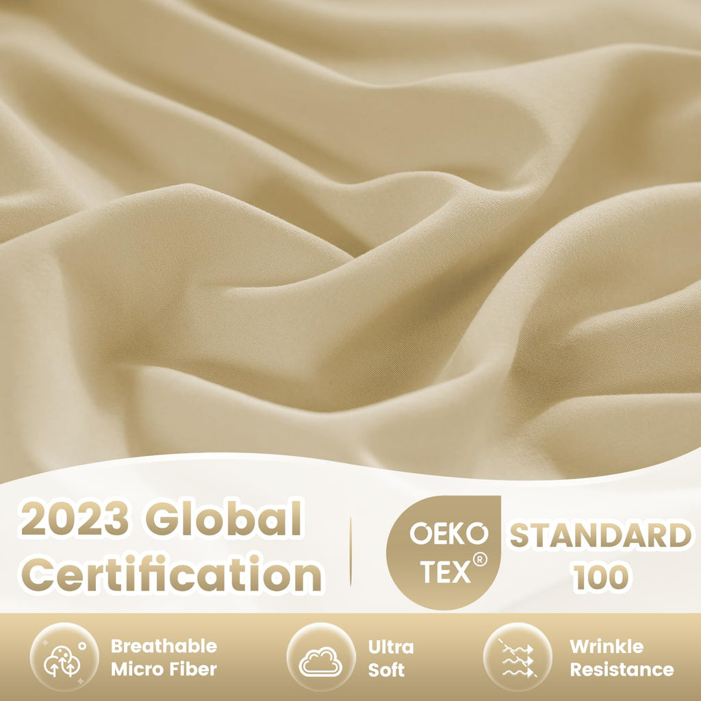Deep Pocket Super Soft Queen Sheet Set - Luxury 4 Piece Breathable Cooling Sheets For Queen Size Bed, Fits 16'' Mattress, Easy C