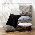 Miulee Dark Grey Throw Pillow Covers 18X18 Inch, Soft Winter Plush Faux Wool Couch Pillow Covers Set Of 2 Decorative Farmhouse Boho Throw Pillows For Sofa Living Room Bed