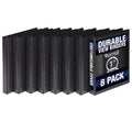 Samsill Durable 1 Inch Binder, Made In The Usa, Round Ring Customizable Clear View Binder, Black, 8 Pack (S88430)