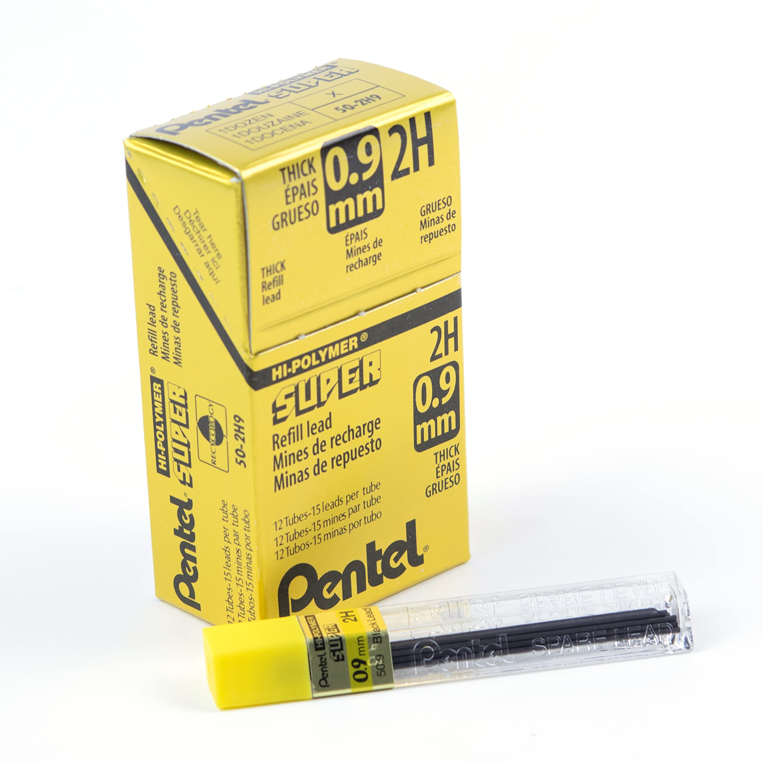 Pentel Super Hi-Polymer Lead Refill, 0.9Mm Thick, 2H, 180 Pieces Of Lead (50-9-2H)