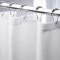 Amazerbath White Shower Curtain Fabric, Waffle Shower Curtains For Bathroom, Cloth Shower Curtain Heavy Duty, Thick Bathroom Sho