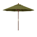 California Umbrella 9' Round Hardwood Frame Market Umbrella, Stainless Steel Hardware, Push Open, Pacifica Palm