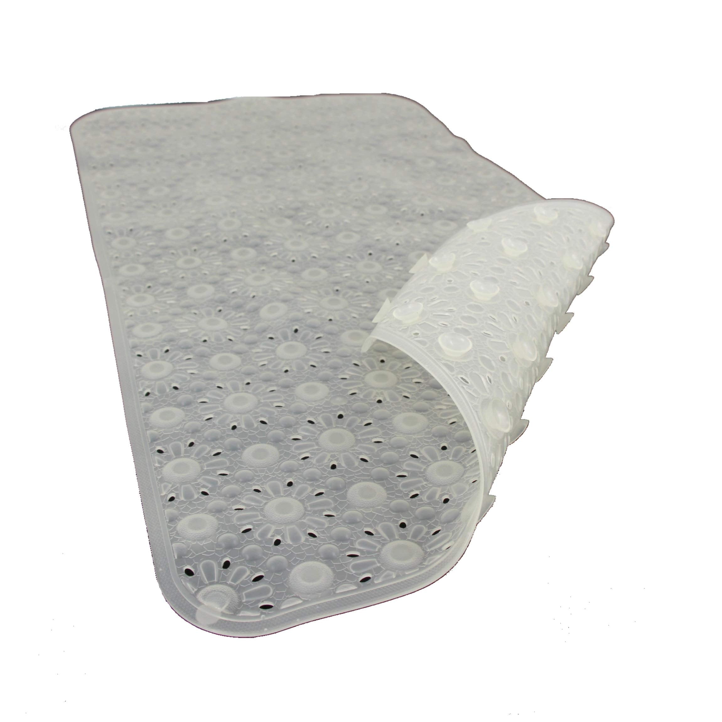 SAFELAND- Non-Slip Bath, Shower, Tub Mat, TPR Material, Eco-Friendly, Non-PVC, Machine Washable, No Odor, with Powerful Suction 