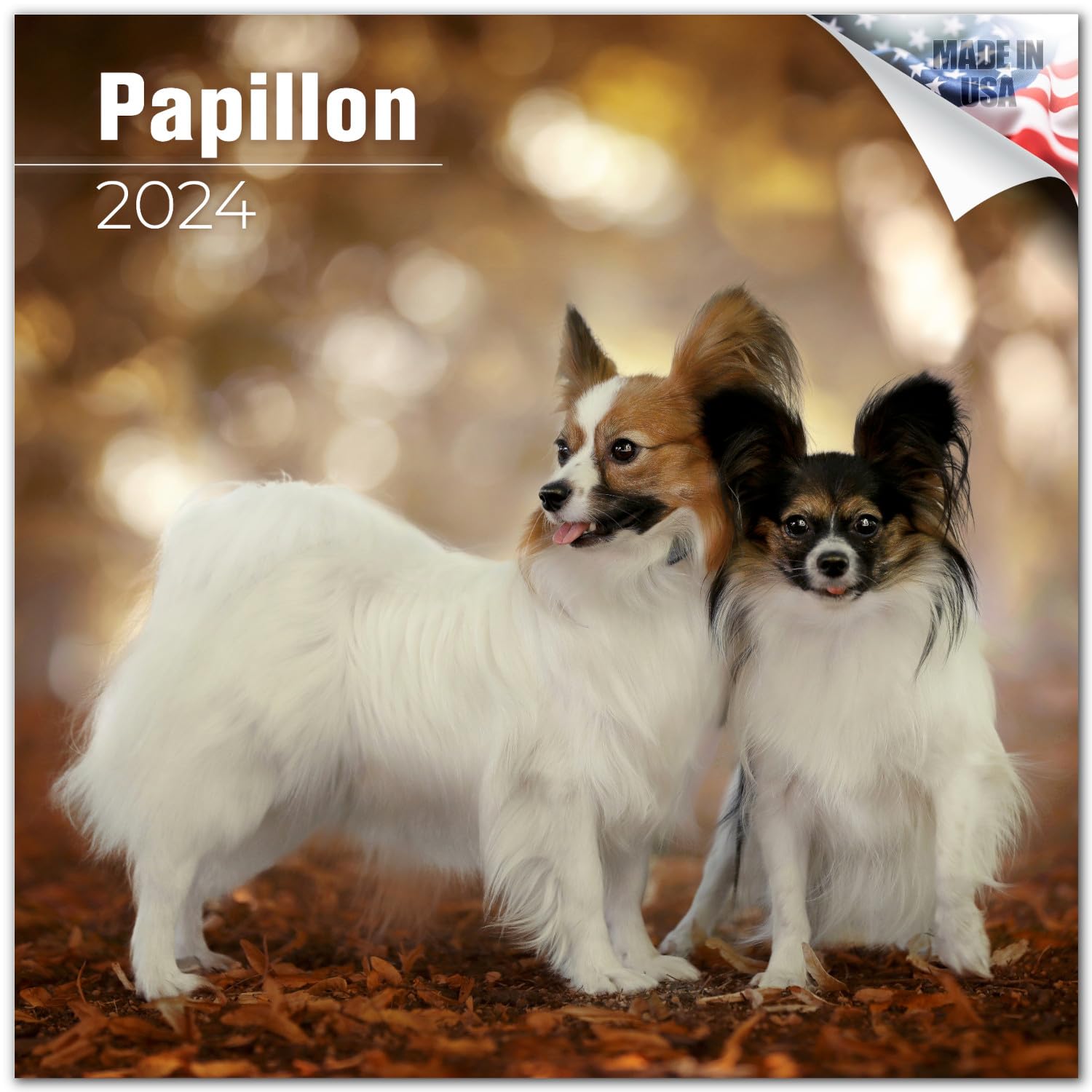 2023 2024 Papillon Calendar - Dog Breed Monthly Wall Calendar - 12 X 24 Open - Thick No-Bleed Paper - Giftable - Academic Teache