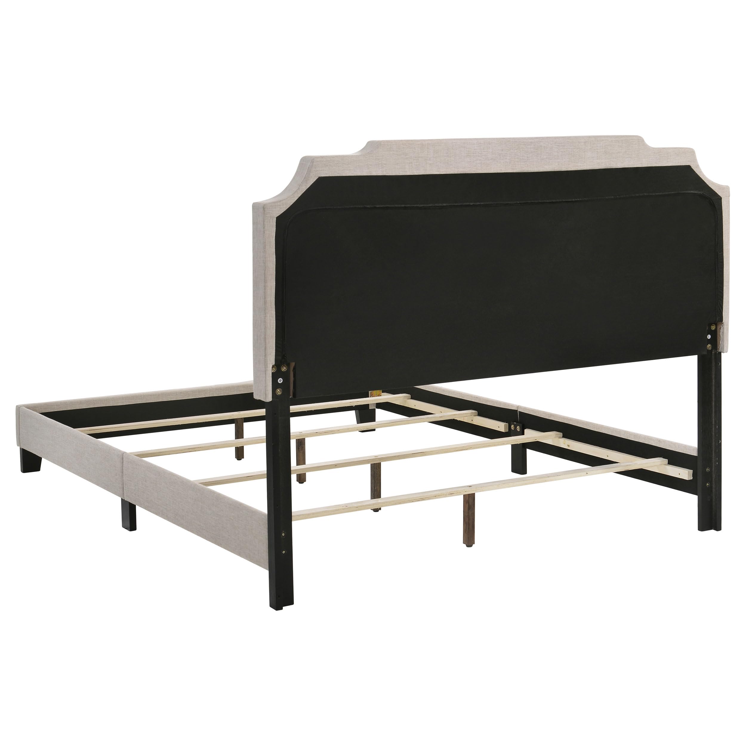 Coaster Home Furnishings Tamarac Transitional Fabric Upholstered Queen Size Panel Bed Frame 51-inch Headboard Beige 310061Q