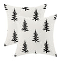 Cxmeifly Christmas Pillow Covers 24X24 Inch Set Of 2 Cream Black Christmas Tree Decor Throw Pillows Winter Xmas Holiday Outdoor