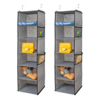 BrilliantJo 6 Shelves Hanging Closet Organizer, 2 Pack Hanging Storage with 4 Side Pockets for Clothes Shoes, 43.5''x12''x12''(G