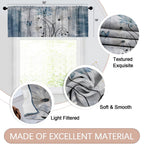 Emvency 2 Pack Valances Window Treatments, Farmhouse Blue Daisy Flowers Butterfly Blackout Drapes Adjustable Curtain Valances Fo
