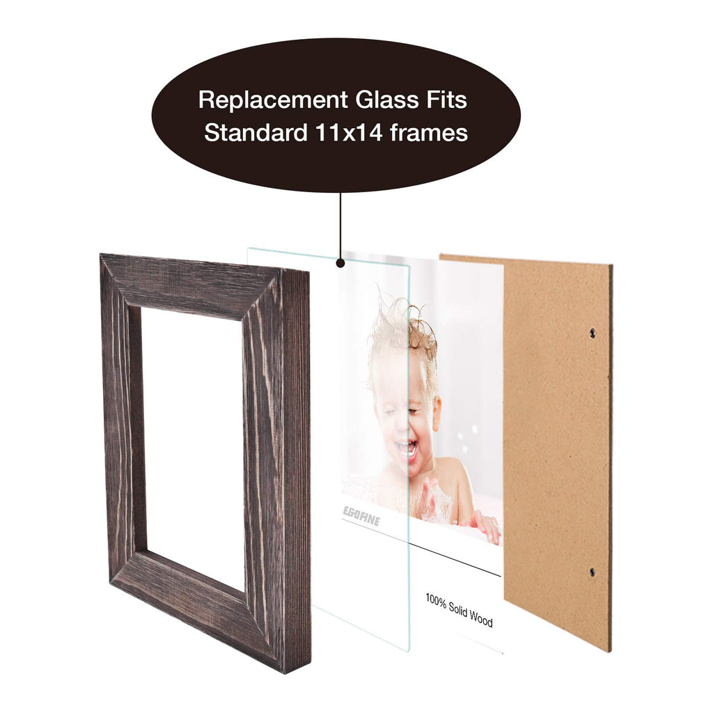 Egofine 11X14 Heat-Strengthened Glass Replacement For Picture Frame (Crystal Clear, 2 Pack), Replacement Glass For 11 By 14 Phot