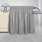 Purefit Wrap Around Ruffled Bed Skirt With Adjustable Elastic Belt - 14 Inch Drop Easy To Put On, Wrinkle Free Bedskirt Dust Ruffles, Bed Frame Cover For Twin,Twin Xl And Full Size Beds, Light Gray