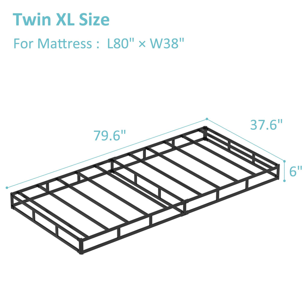 Upcanso Twin Xl Box Spring Bed Base 6 Inch, Low Profile Metal Boxspring Xl Twin With Fabric Cover, 2000 Lbs Max Weight Capacity Mattress Foundation, Noise-Free, Easy Assembly