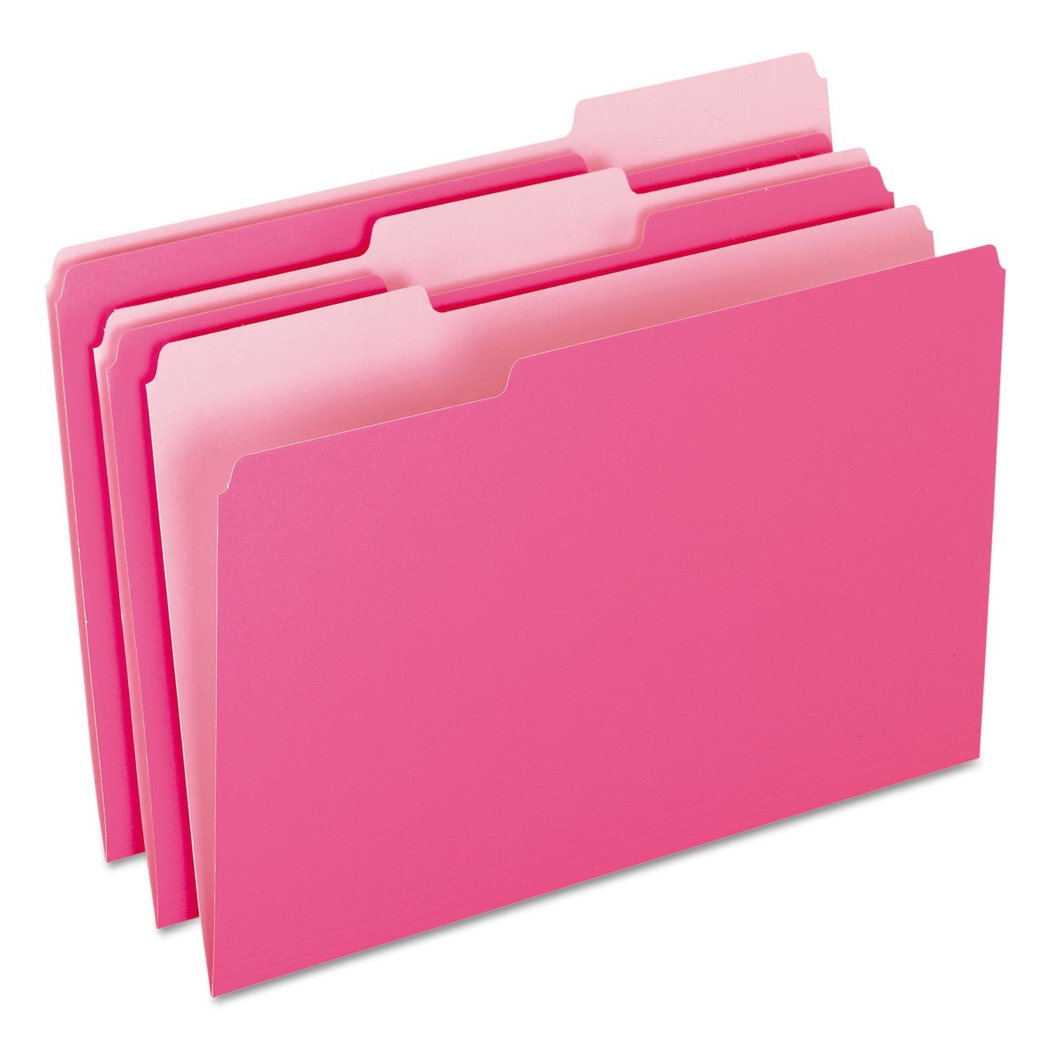 Pendaflex Two-Tone Color File Folders, Legal Size, Pink, 1/3 Cut, 100/Bx (153 1/3 Pin)
