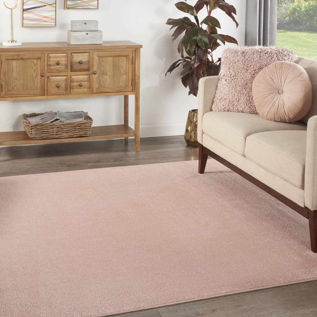Nourison Essentials Indoor/Outdoor Pink 7' X Square Area -Rug, Easy -Cleaning, Non Shedding, Bed Room, Living Room, Dining Room, Backyard, Deck, Patio (7 Square)