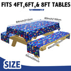 Tudomro Camping Tablecloth With Picnic Bench Covers, Picnic Table Cover Fits 4Ft To 7Ft Picnic Tables, Washable Reusable Polyest
