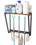 Broom and Mop Organizer Wall Mount, Heavy Duty Broom Hanger Wall Mount for Garage Laundry Room Utility Closet, Cleaning Tool Sto