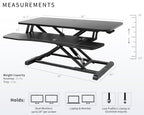 Vivo 36 Inch Desk Converter, K Series, Height Adjustable Sit To Stand Riser, Dual Monitor And Laptop Workstation With Wide Keyboard Tray, Black, Desk-V036Kb