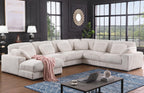 Lilola Home Nadine 155.5' W Beige Corduroy Modular Corner Sectional Sofa with Left-Facing Chaise