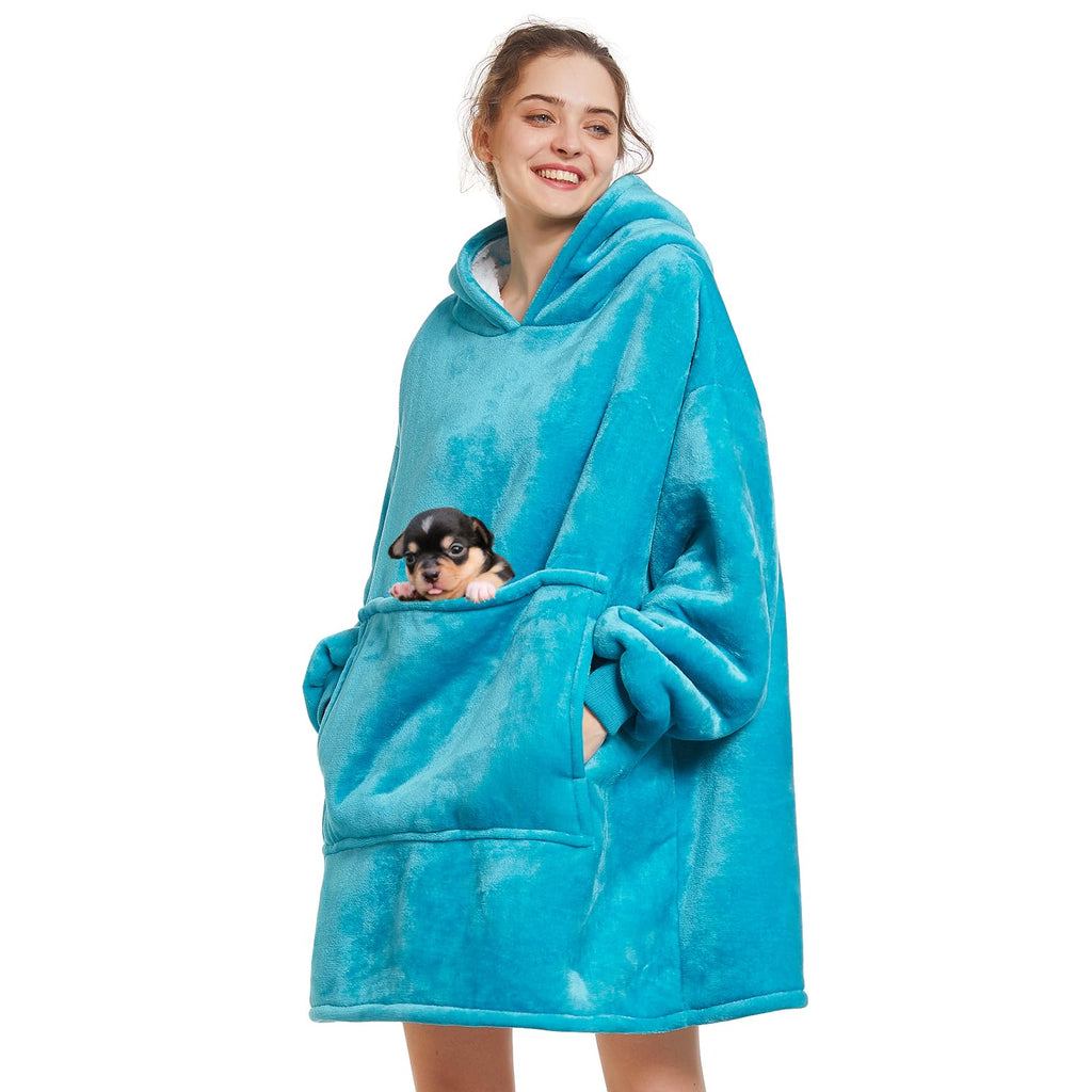 Aemilas Wearable Blanket Hoodie - Sherpa Blanket Sweatshirt As Birthday Gifts For Women Men,Cozy Warm Hooded Blanket With Giant
