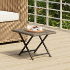 vidaXL Folding Table - Outdoor Garden Furniture, Poly Rattan, Foldable, Gray, Patio/Balcony