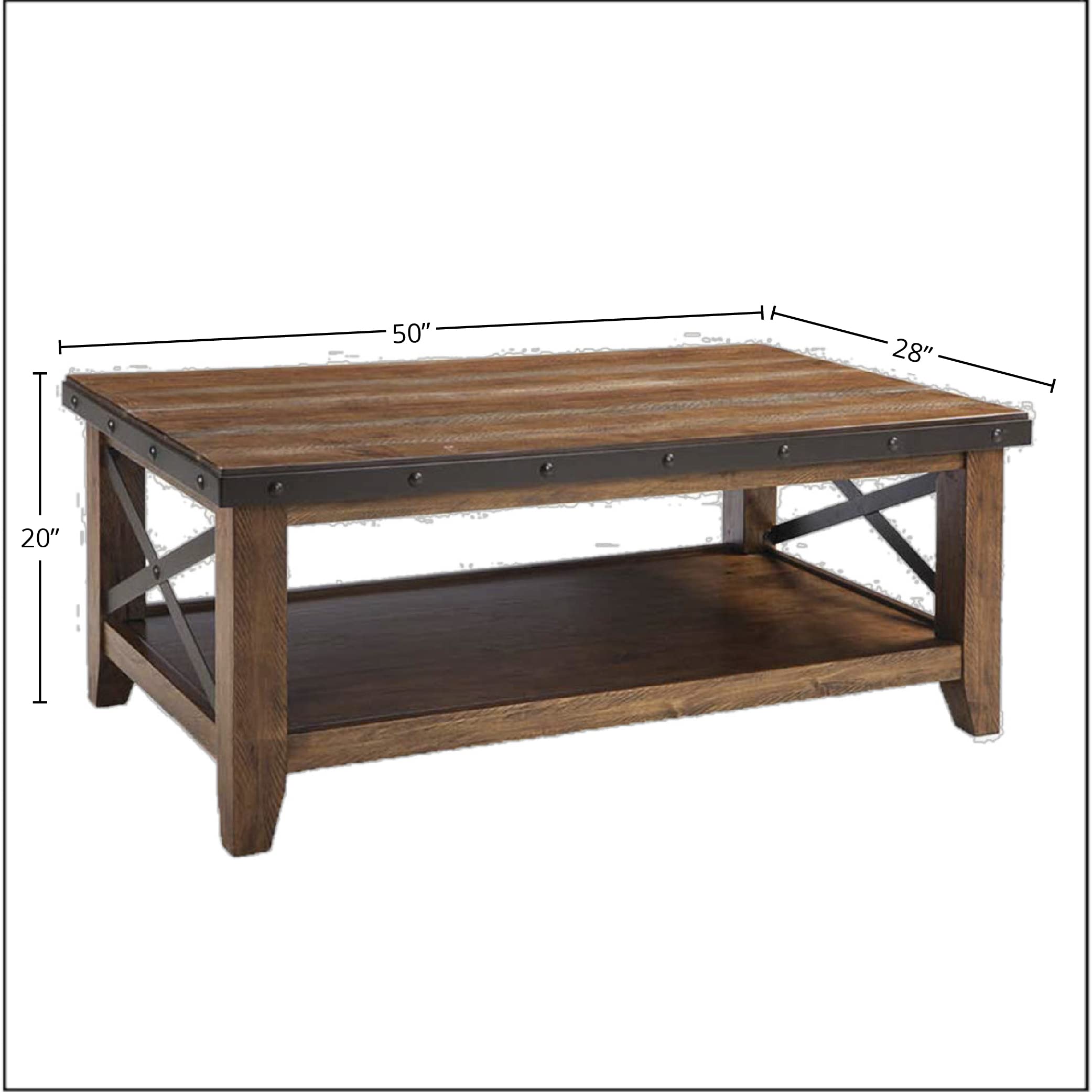 Intercon Taos 50" Wide, Canyon Brown, Without Casters Coffee Tables