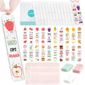 Yoppix 15 Pieces Acrylic Bookmark Blanks (3Mm) Thicken Clear Acrylic Bookmarks With 20 Pcs Fruit Food Uv Dtf Sticker, 15 Pcs Rib