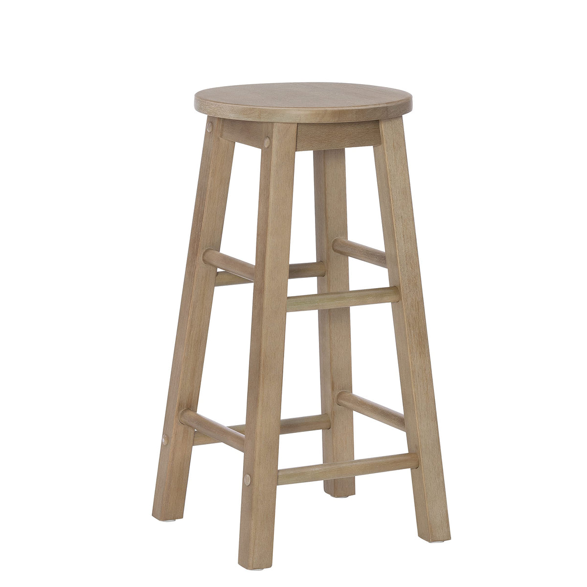 Linon Zeke Grey Wash 24' Counter Stool With Round Seat