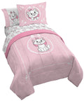 Disney Aristocats Marie Queen Comforter Set - 7 Piece Bedding Includes Sheet Set & Pillow Covers - Super Soft Cozy White Kitty B