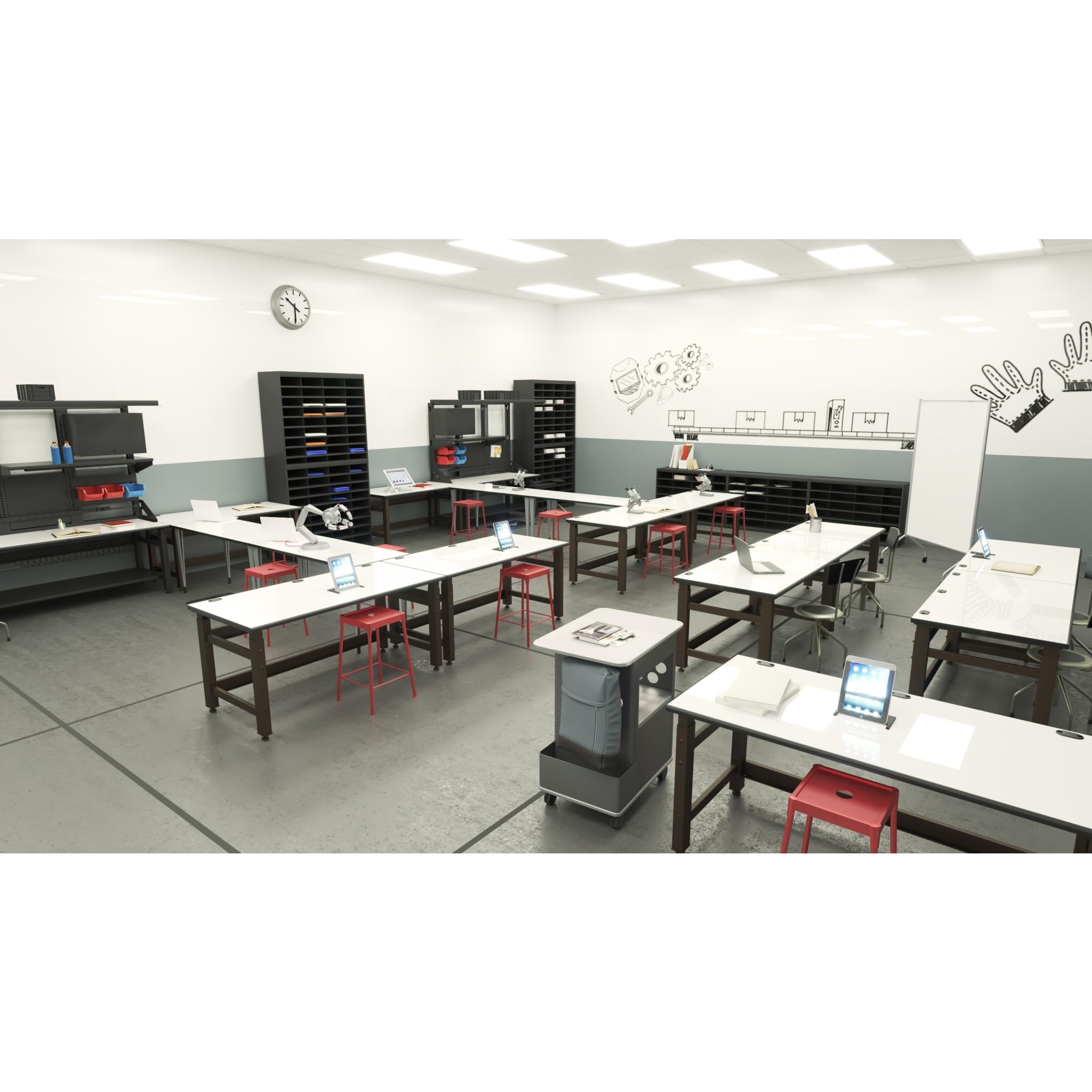 Safco 6605BL Steel Stool, 25&quot;, Black