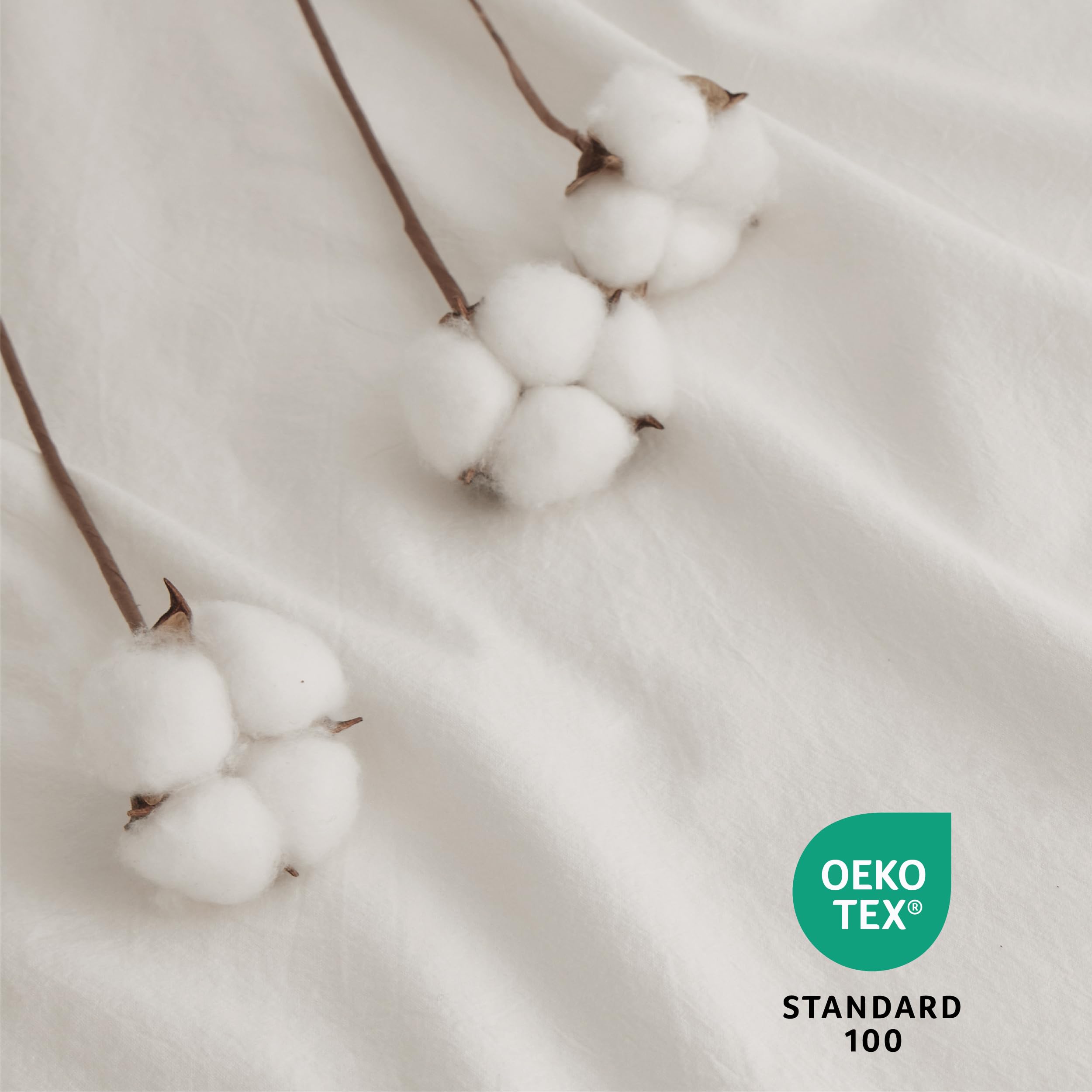 Bedsure 100% Washed Cotton Duvet Cover Full Size - Cream Minimalist Duvet Cover For All Seasons - 3 Pieces Gentlesoft™ Plain Simple Cotton Bedding Set With 2 Pillow Shams (Cream, Full, 80'X90')