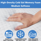 Rhyme Source 4.5 Inch Gel Memory Foam Sofa Bed Mattress Replacement, Full Size, White, Medium Firmness