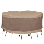 Duck Covers Elegant Waterproof 72 Inch Round Patio Table & Chair Set Cover, Outdoor Table And Chair Cover