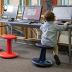 KORE DESIGN Wobble Stool Chair, Girls + Boys Kid Desk Stools, Ergonomic Small Office Chairs, Flexible Seating for Active Kids, ADD/ADHD, Classroom, School, Home, Preschool (12in) Age 4-5 yr, Dark Blue