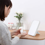 Coobbar Desktop Foldable Makeup Mirror Simple Portable Princess Mirror Square Makeup Mirror For Women (White)