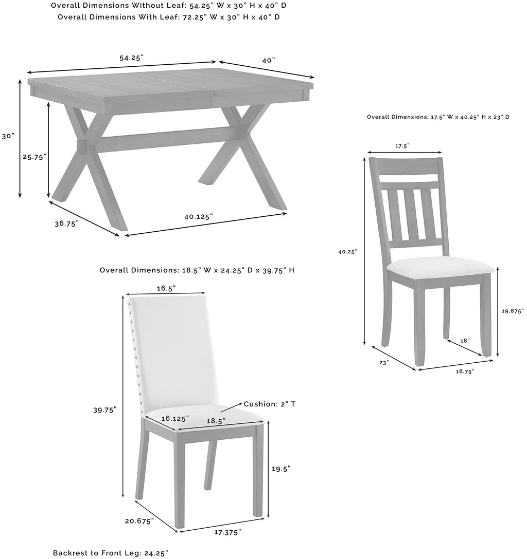 Crosley Furniture Hayden 9-Piece Modern Farmhouse Dining Table Set for 8 with 6 Slat and 2 Parsons Chairs, Slate