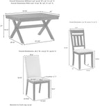 Crosley Furniture Hayden 9-Piece Modern Farmhouse Dining Table Set for 8 with 6 Slat and 2 Parsons Chairs, Slate
