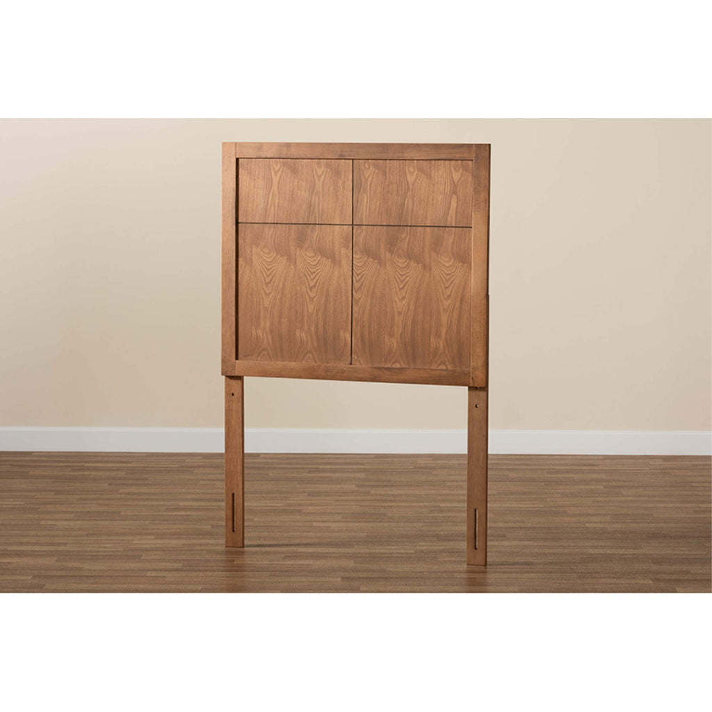 Baxton Studio Monroe Modern Transitional and Rustic Ash Walnut Finished Wood Twin Size Headboard