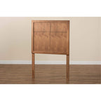 Baxton Studio Monroe Modern Transitional and Rustic Ash Walnut Finished Wood Twin Size Headboard